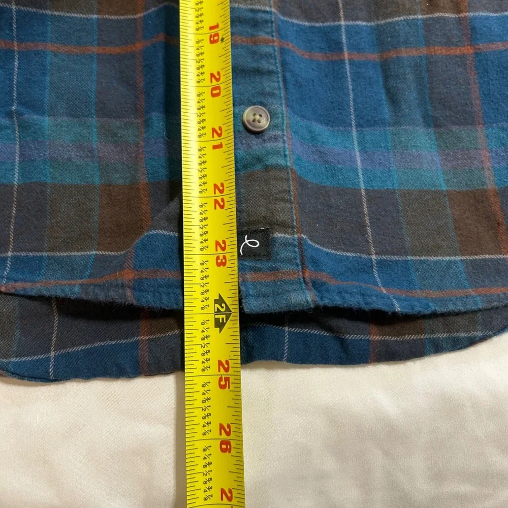 Art Class Boys Hooded Flannel Shirt Blue Brown Plaid L 12/14‎ Button Down Hoodie